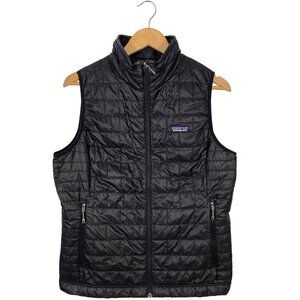 Patagonia Quilted Primaloft Nano Puffer Vest black Women's size Large